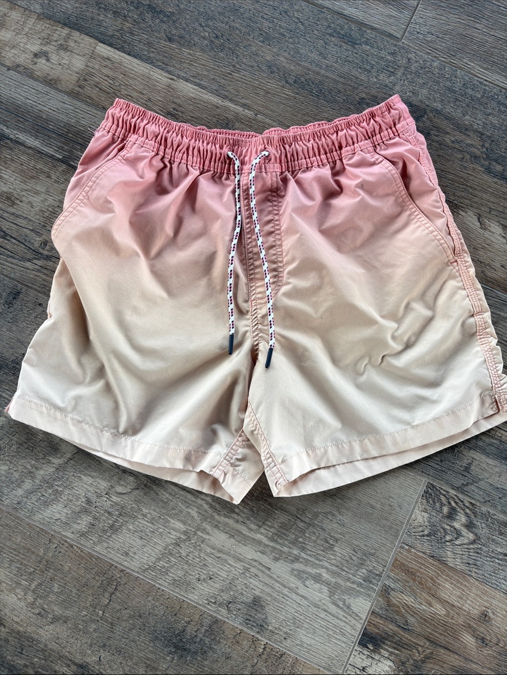 American Eagle Outfitters Ombre Pink to Cream Swim Trunks